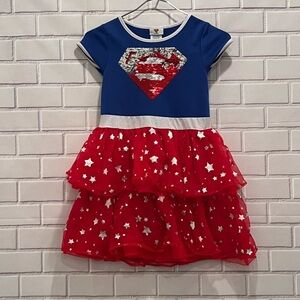 SUPERGIRL short sleeve red&blue dress /size M (7-8)